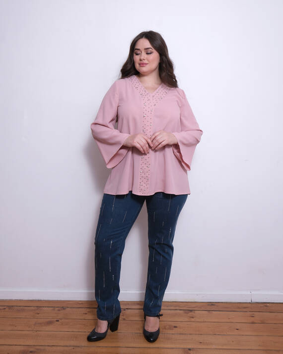 Taşlı Bluz - 5